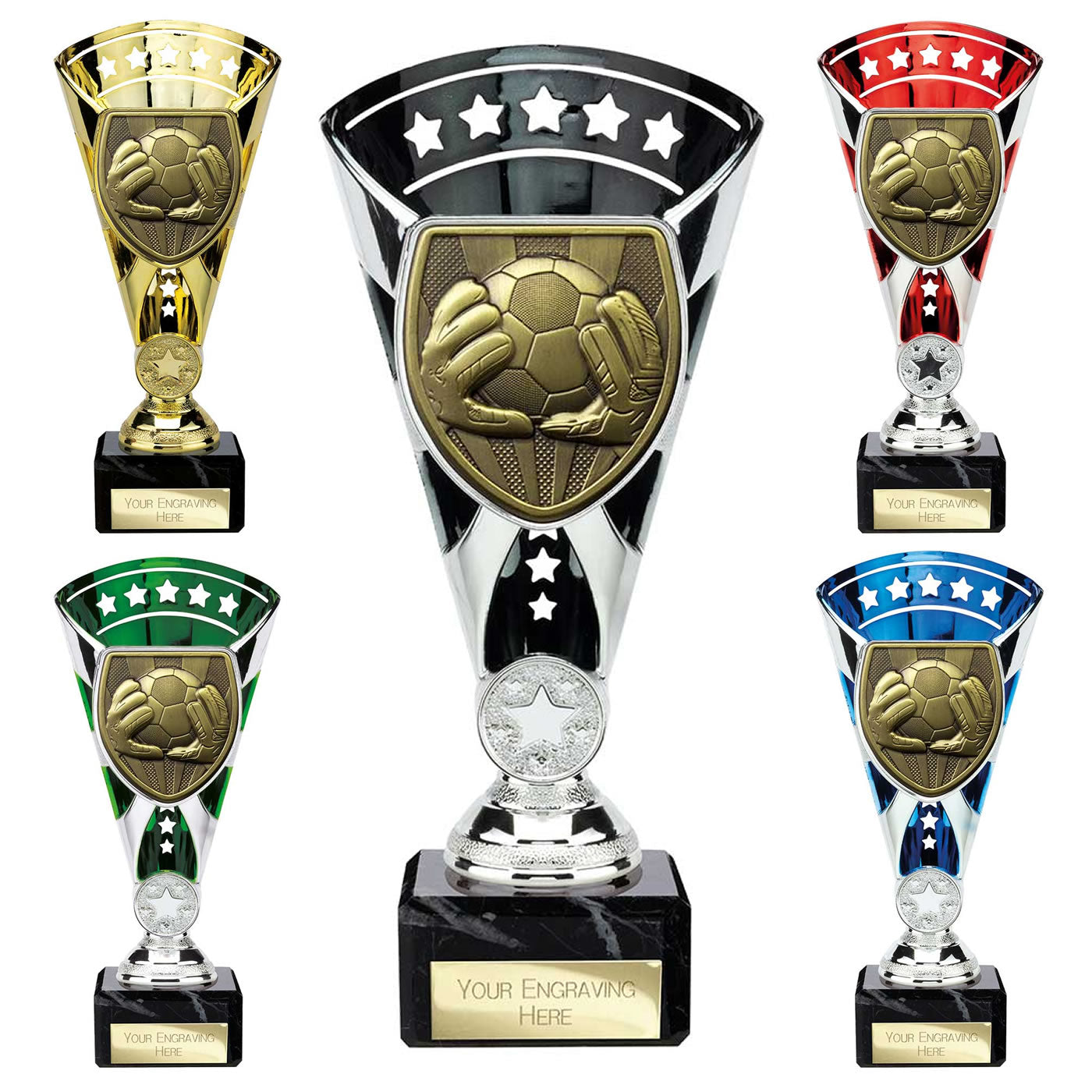 Cobra Star Football Goal Keeper Trophy Cup Award 6 Colours