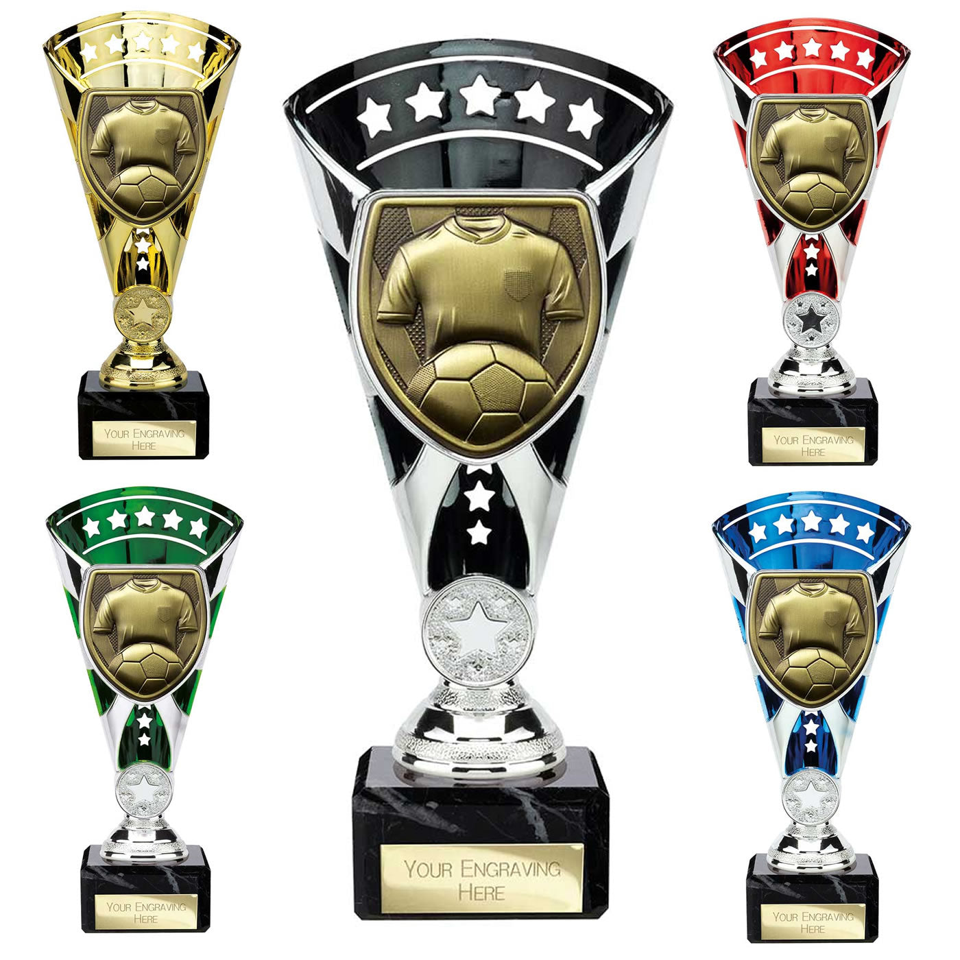 Cobra Star Football Shirt Ball Trophy Cup Award 6 Colours