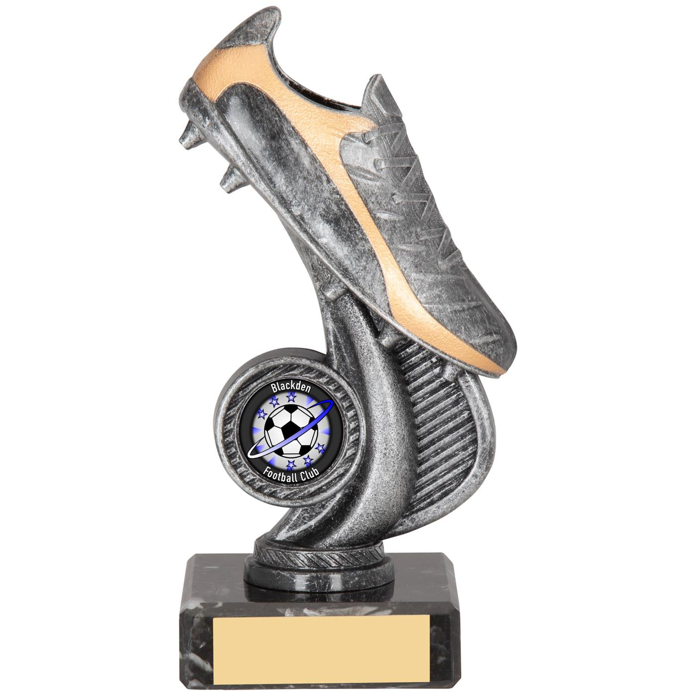 Football Boot Trophy Award in Antique Silver