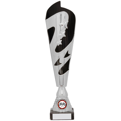 Black and Silver Torch Trophy Award with Stars