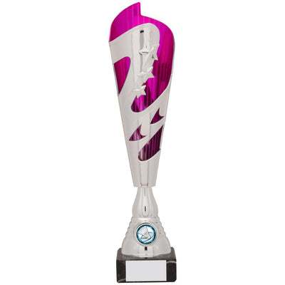 Pink and Silver Torch Trophy Award with Stars