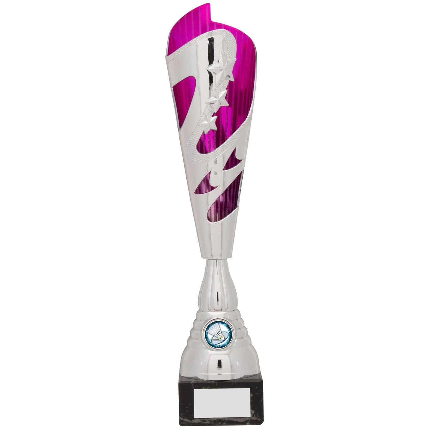 Pink and Silver Torch Trophy Award with Stars