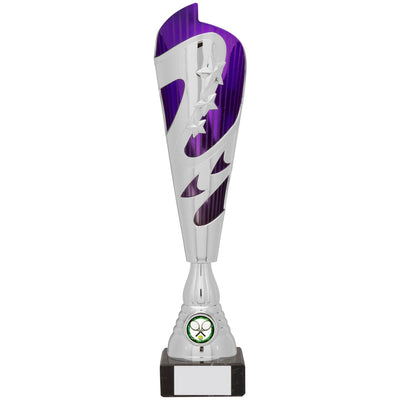 Purple and Silver Torch Trophy Award with Stars