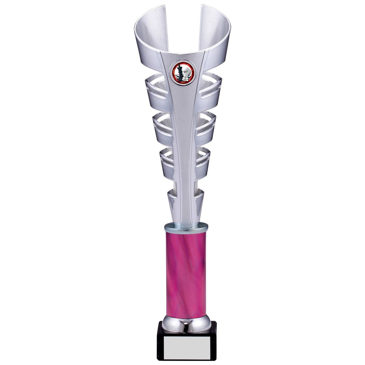 Tower Trophy Spiral Award in Silver and Pink - A Size