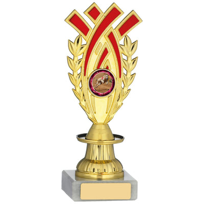 Multi Sport Gold and Red Laurel Trophy