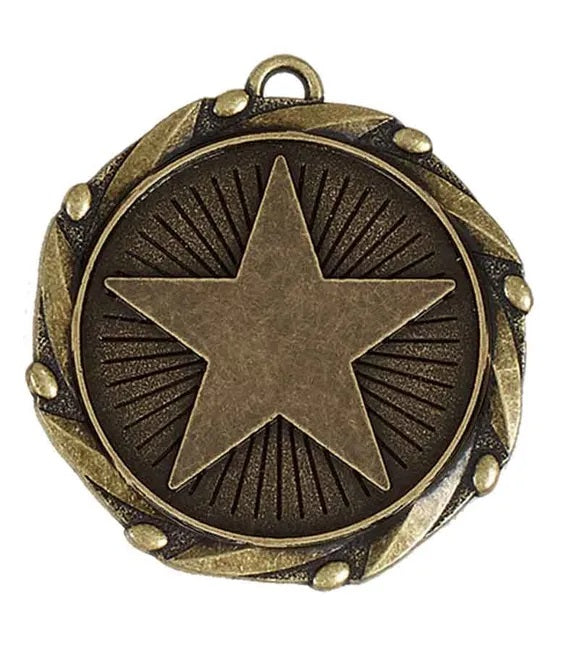 Star Medal Antique Gold 4.5cm