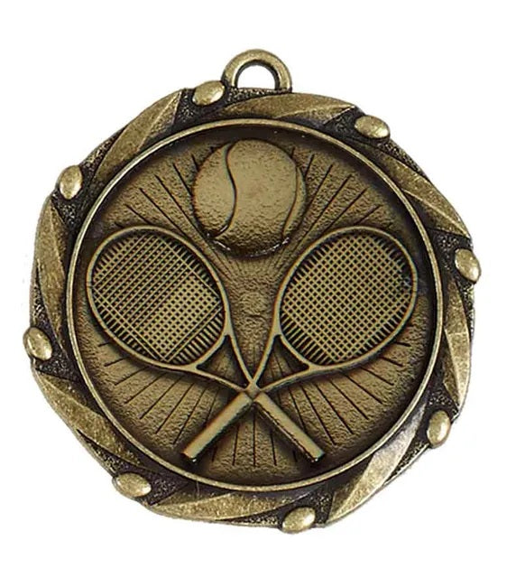 Tennis Medal Antique Gold 4.5cm