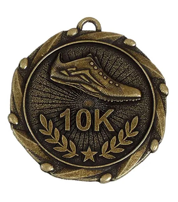 10K Run Medal Antique Gold 4.5cm