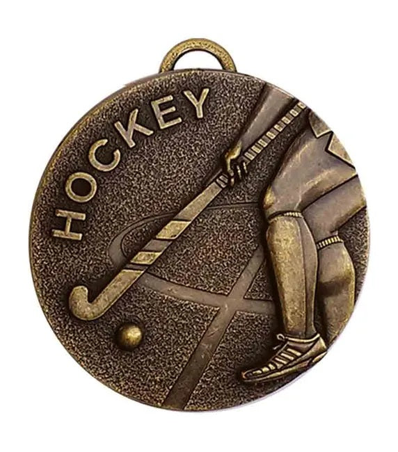 Bronze Target Hockey Medal 5cm