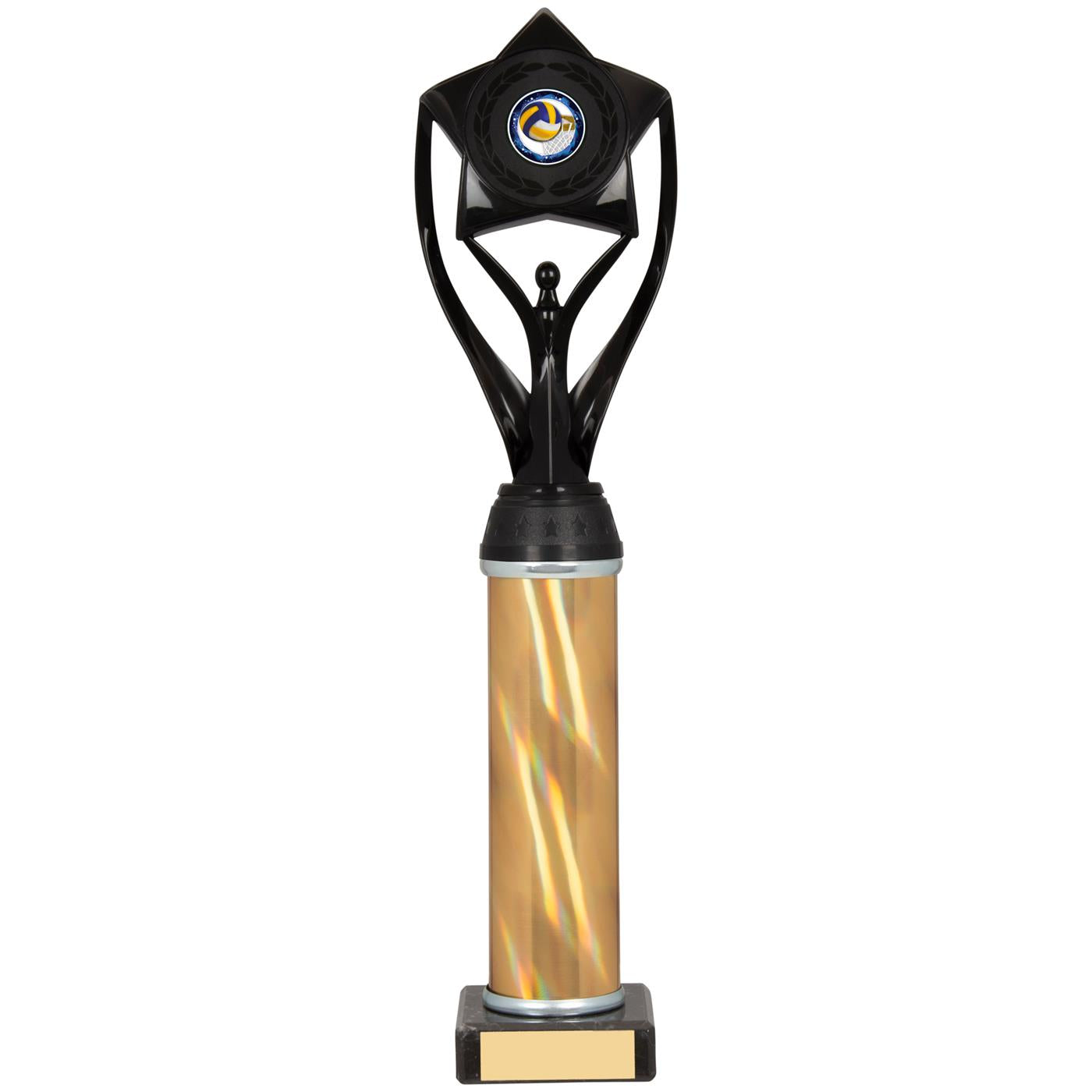 Multisport Trophy Award in Black and Gold with Stars