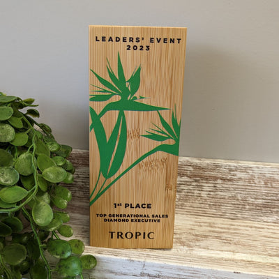 Bamboo Wooden Block Award - Large - Colour Printed