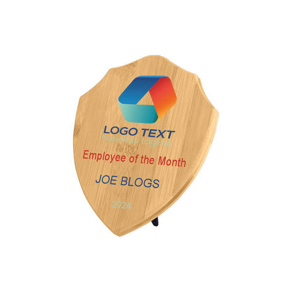 Bamboo Wooden Shield Award Trophy -  Colour Printed