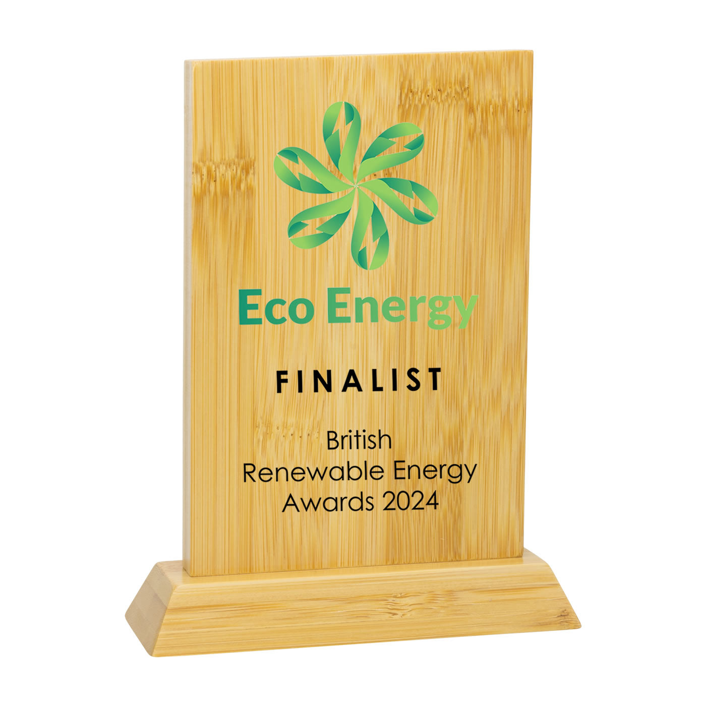 Kraken Bamboo Wooden Award Sustainable Trophy - Colour Printed