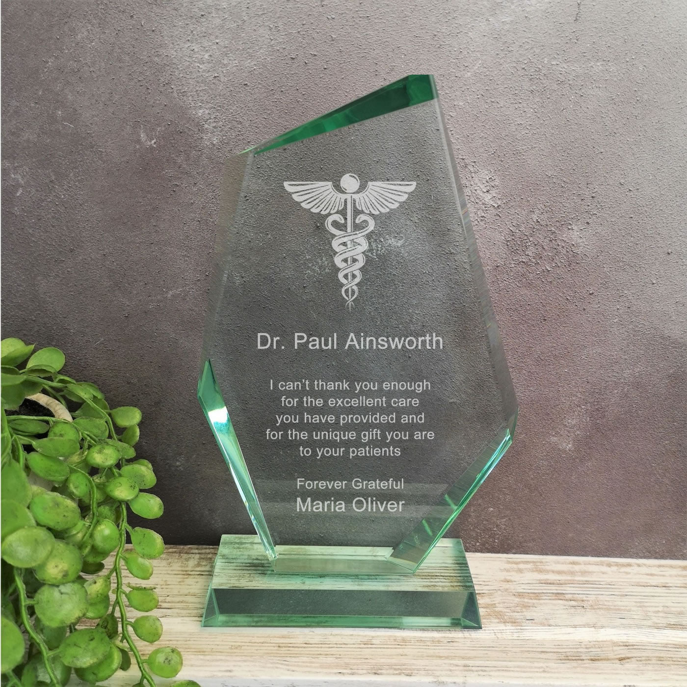 Discovery Doctor Thank You Glass Award