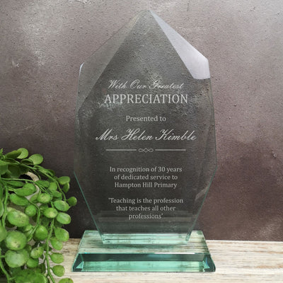 Innovate Long Service Appreciation Glass Award