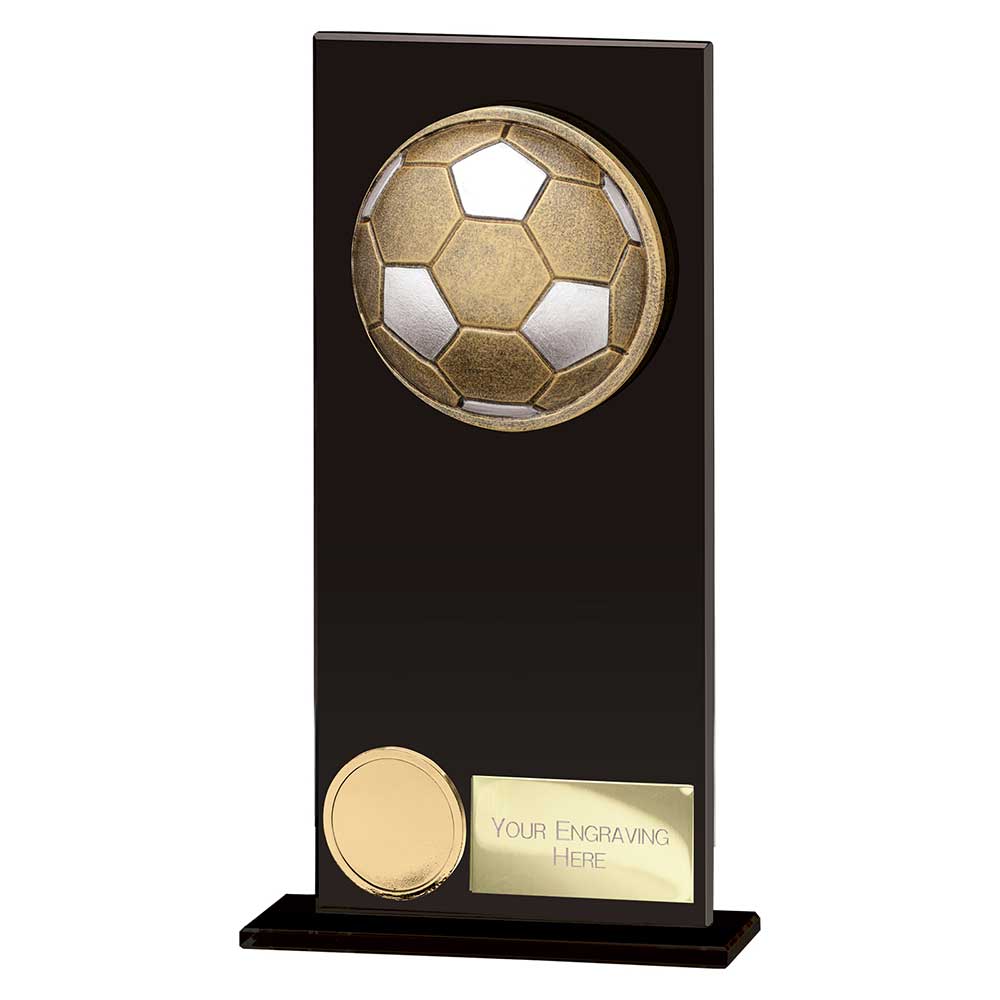 Ikon Hero Black Football Glass Trophy Award