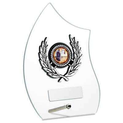 Clear Glass Award with Laurel Crest