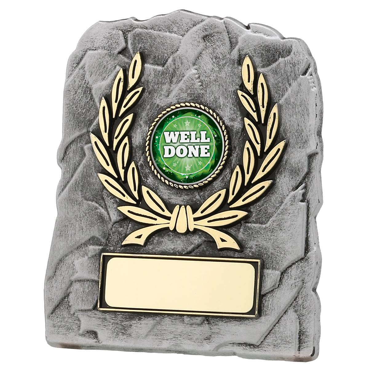 Presentation Plaque Stone Effect with Gold Laurel