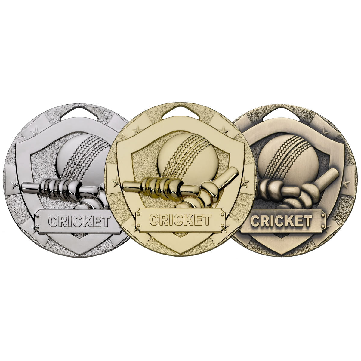 Cricket Mini Shield Medal - 50mm