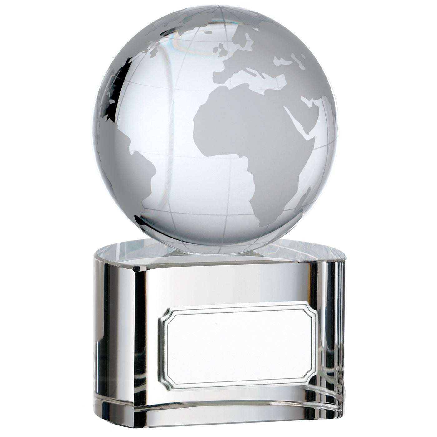 Clear Glass Globe Trophy Award