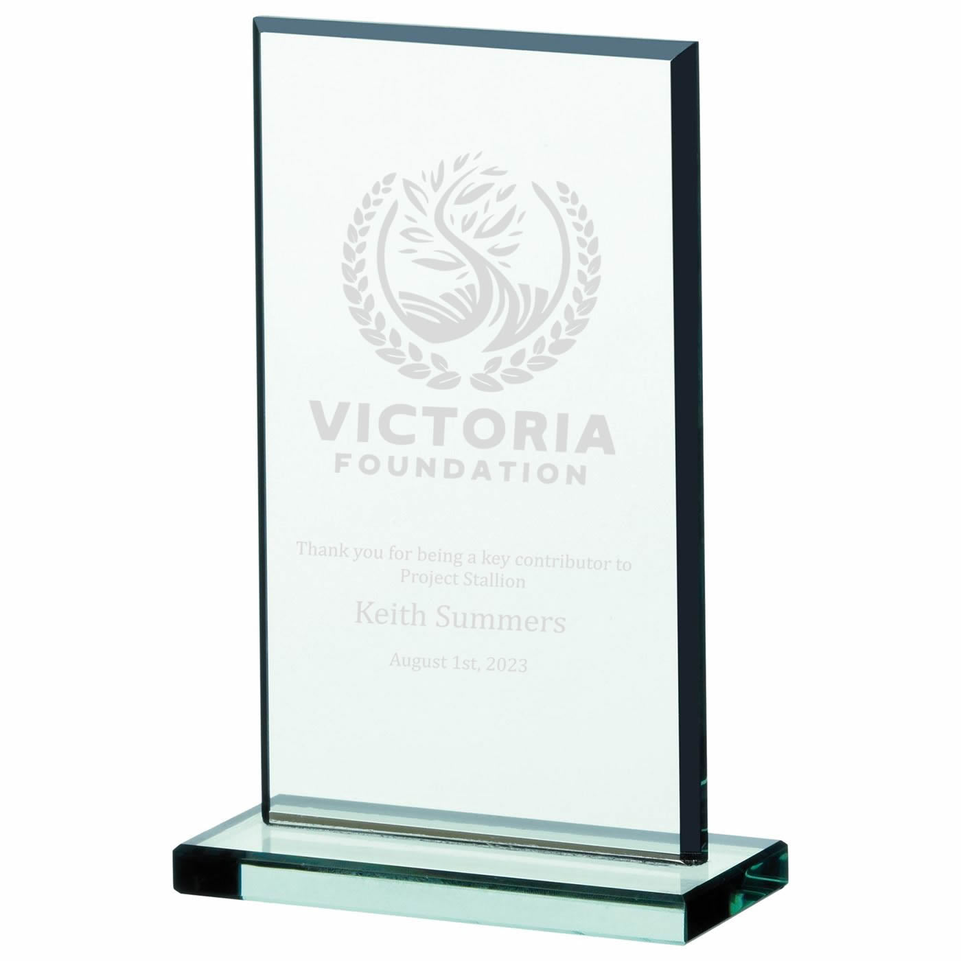 Jade Glass Plaque Award