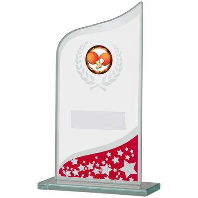 Red and Clear Glass Award with Stars