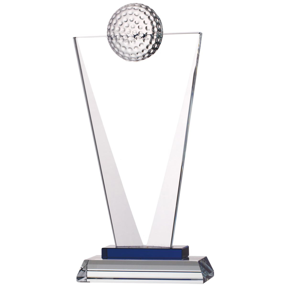 Glass Golf Trophy with 3D Golf Ball