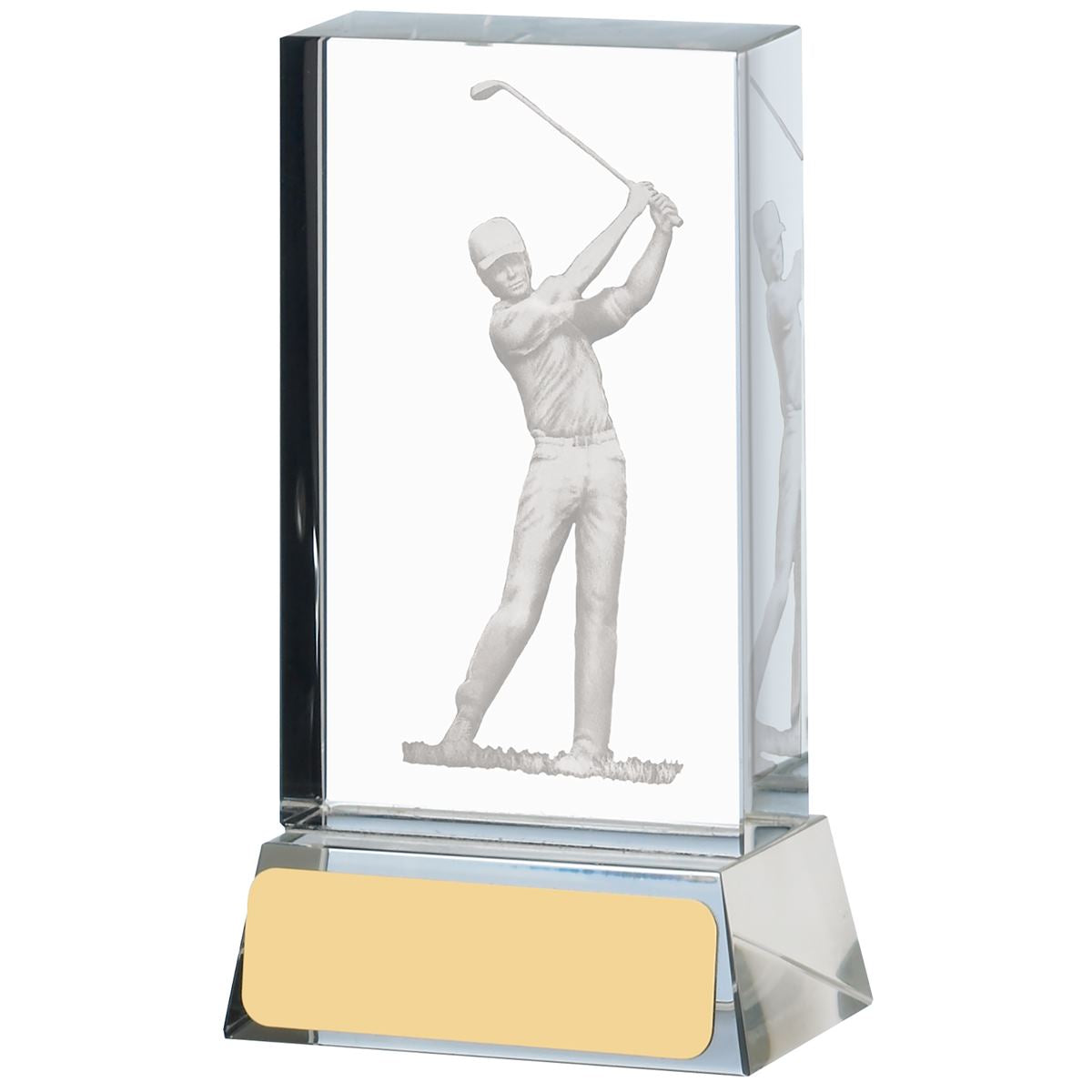 Mens Golf Trophy Glass Award