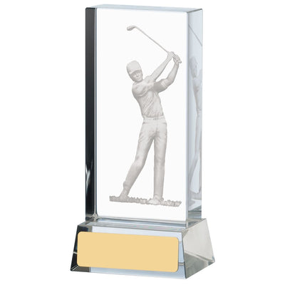 Mens Golf Trophy Glass Award