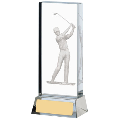 Mens Golf Trophy Glass Award