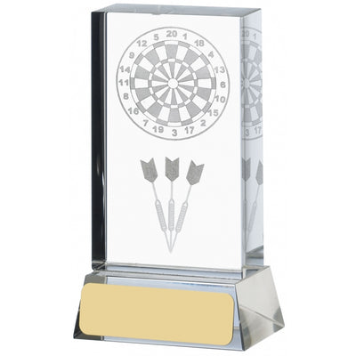 Darts Lasered Glass Trophy Award