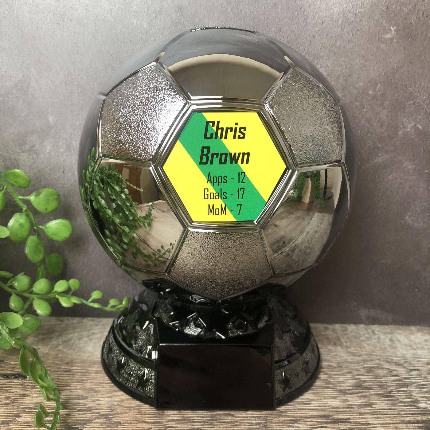 Elite Football Trophy Award With Club Sticker