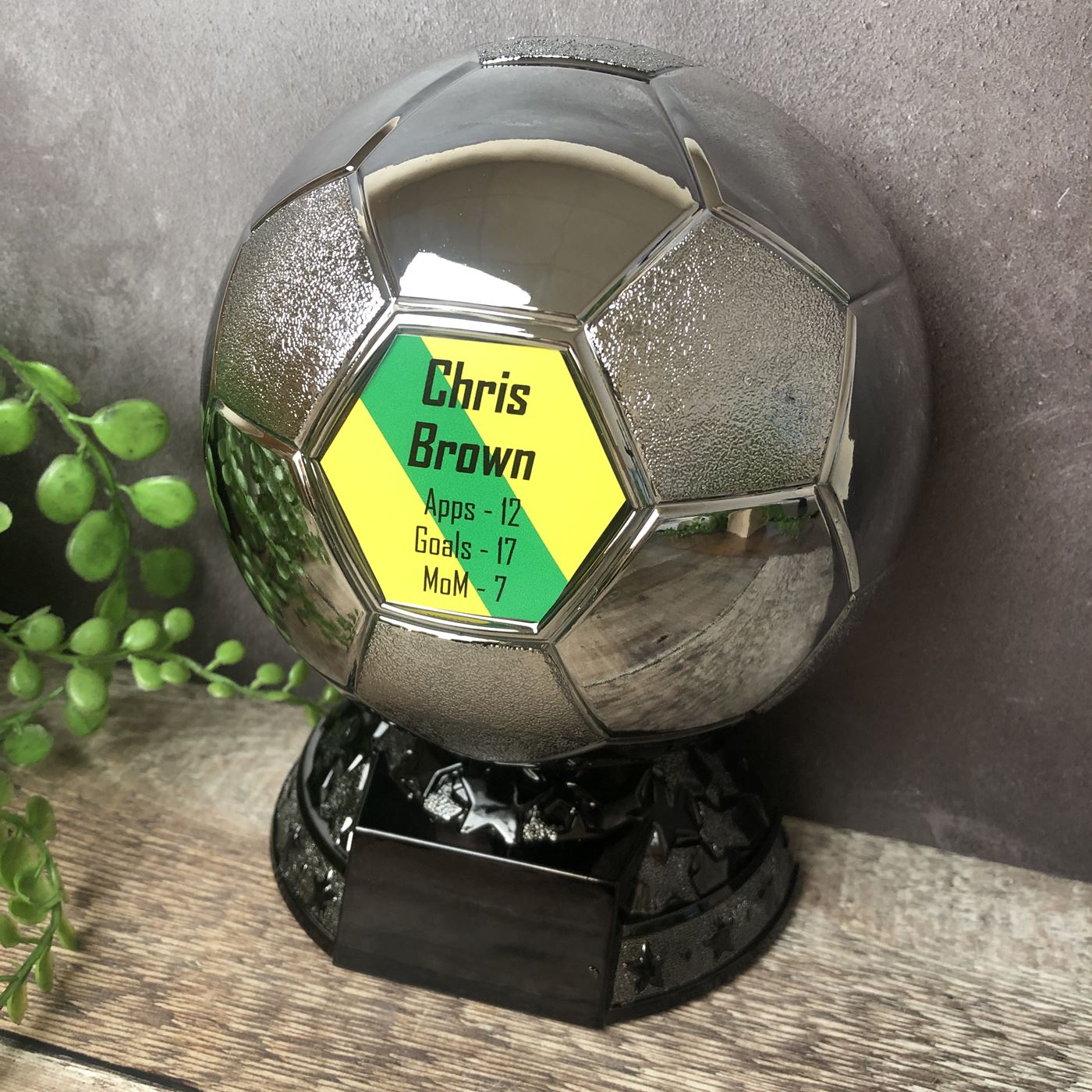 Elite Football Trophy Award With Club Sticker