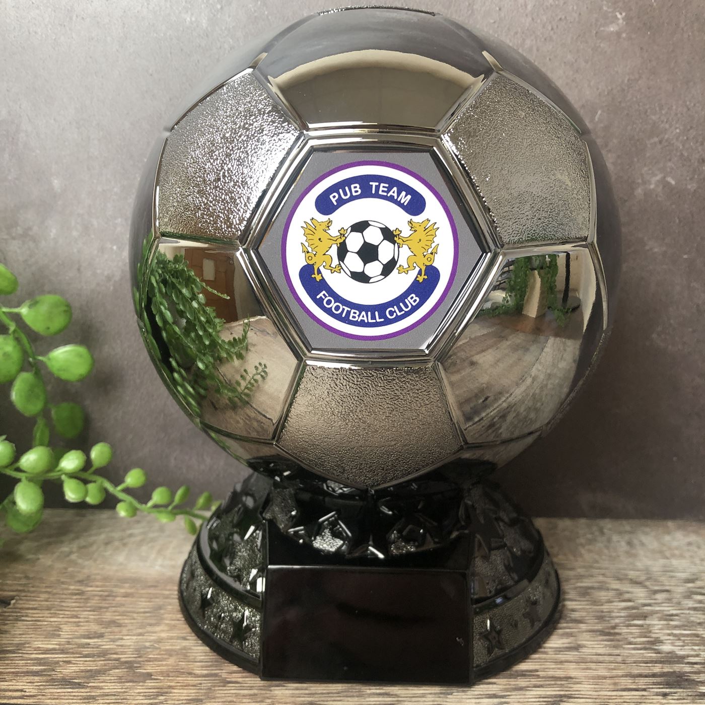 Elite Football Trophy Award With Club Sticker