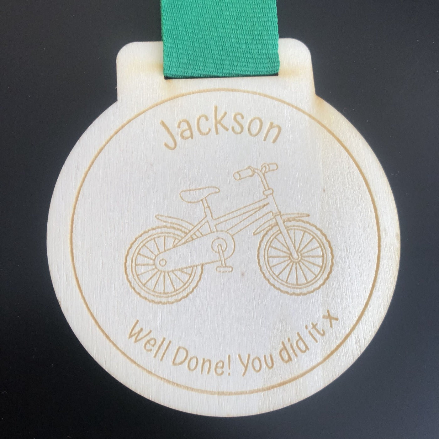 Personalised Cycling Wooden Medal