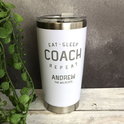 Personalised Mug Metal Coffee Hot or Cold 500ml - COACH - 4 Designs