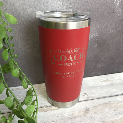 Personalised Mug Metal Coffee Hot or Cold 500ml - COACH - 4 Designs