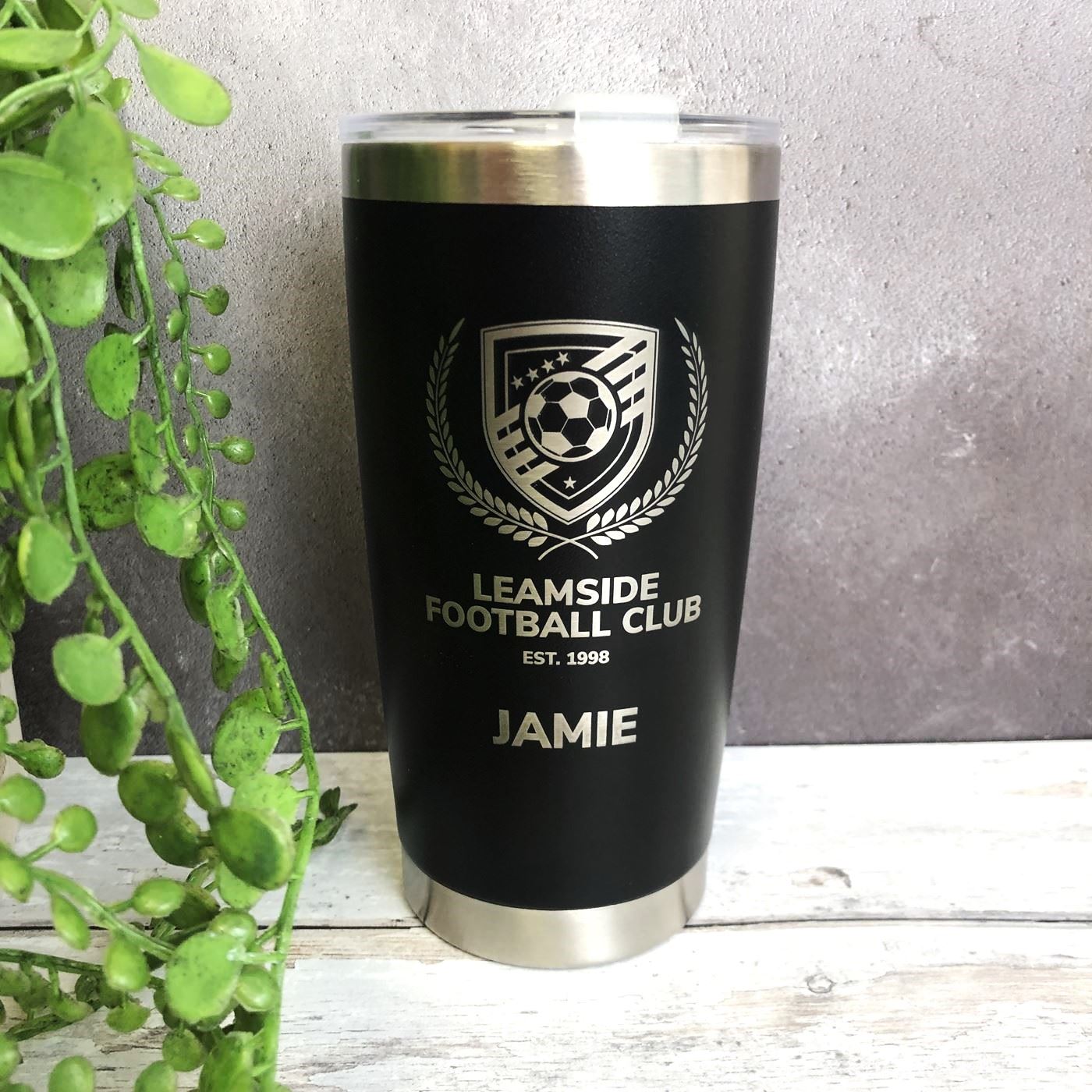 Personalised Mug Metal Coffee Hot or Cold 500ml - Any Club/Logo