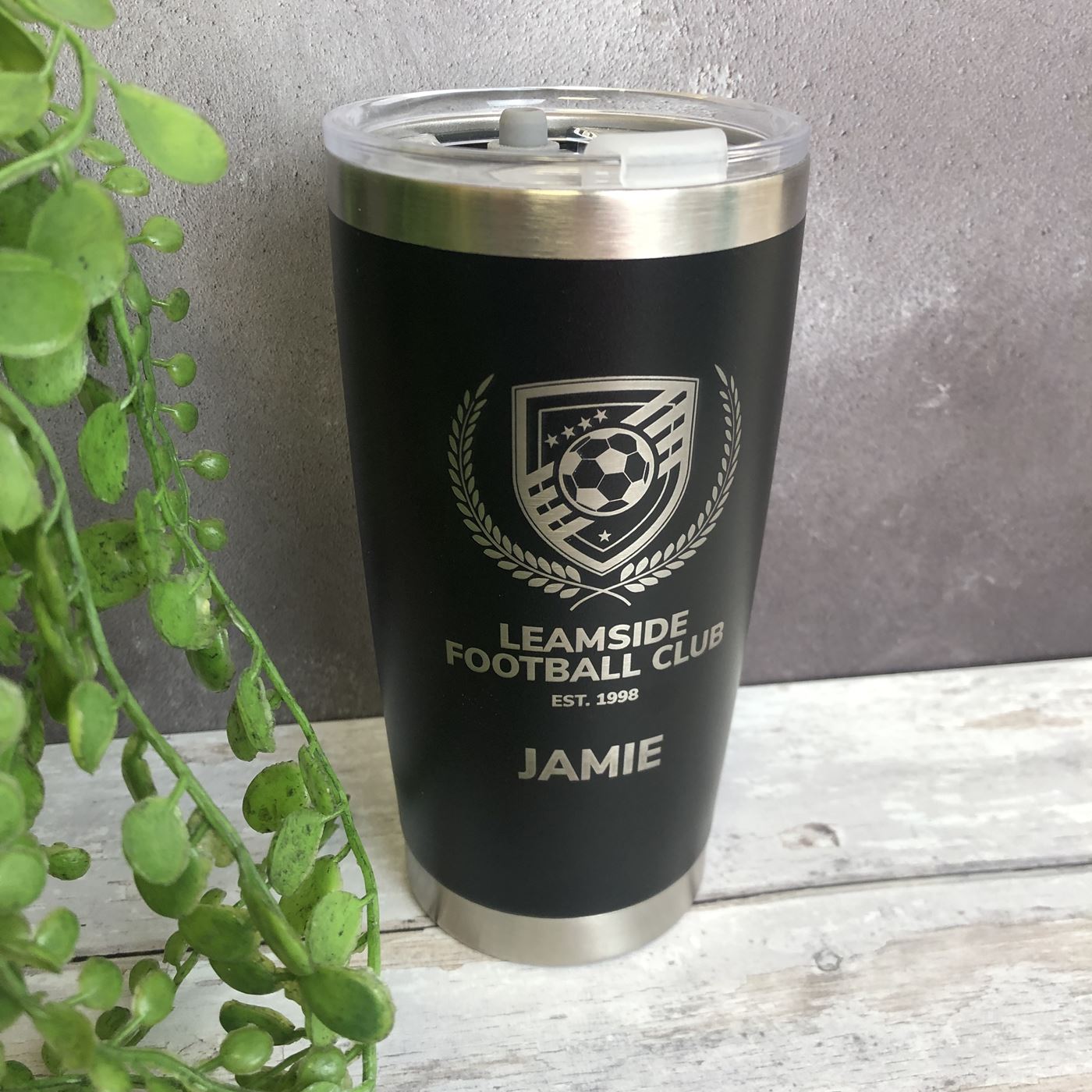 Personalised Mug Metal Coffee Hot or Cold 500ml - Any Club/Logo