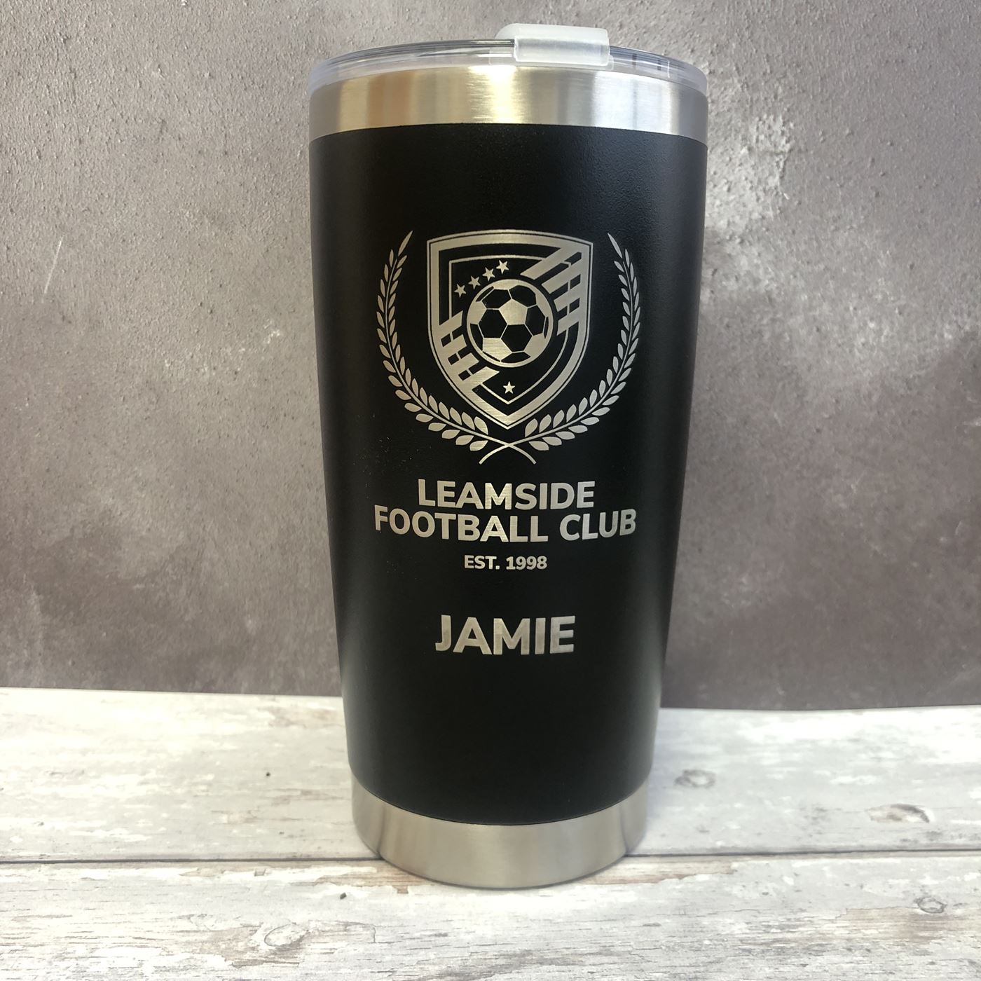 Personalised Mug Metal Coffee Hot or Cold 500ml - Any Club/Logo