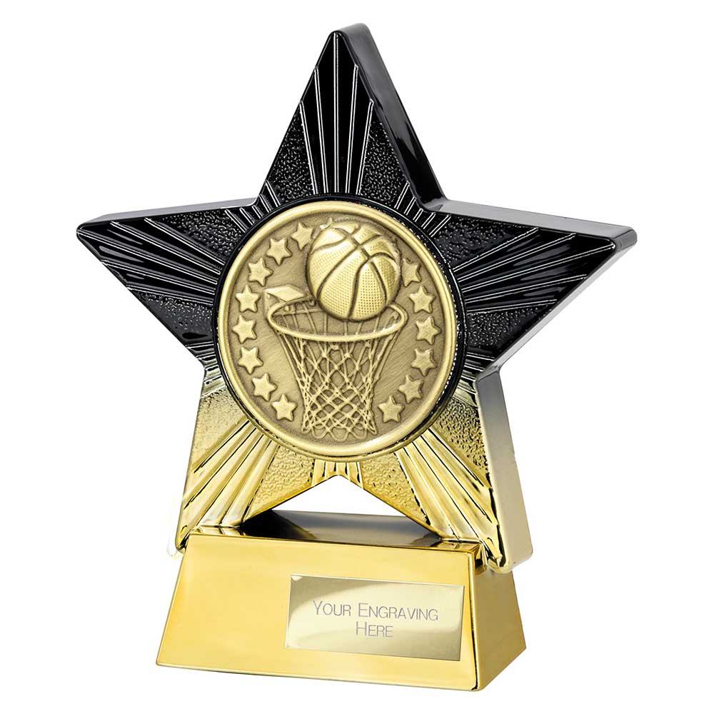 Superstar Basketball Trophy Award Black And Gold