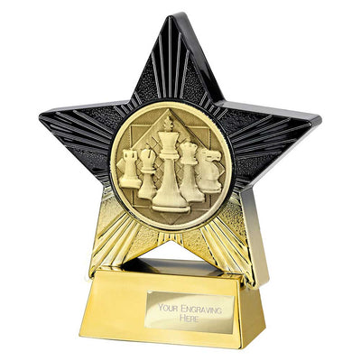 Superstar Chess Trophy Award Black And Gold