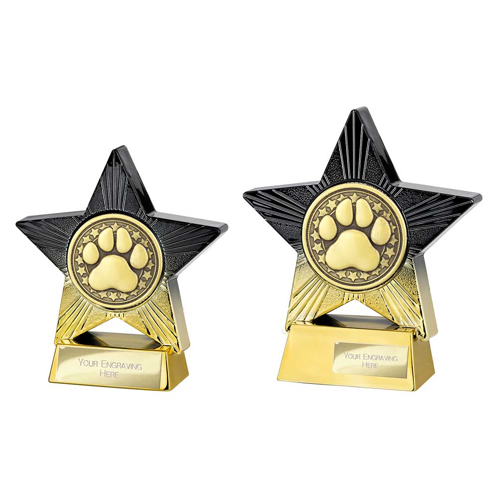 Superstar Dog Agility Trophy Award Black And Gold