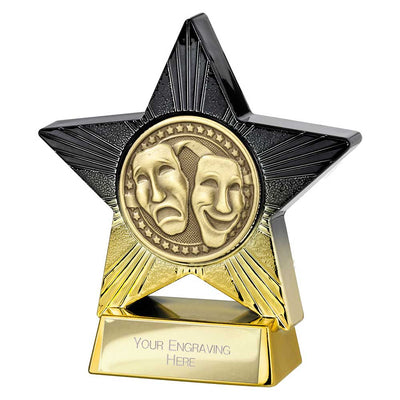 Superstar Drama Trophy Award Black And Gold