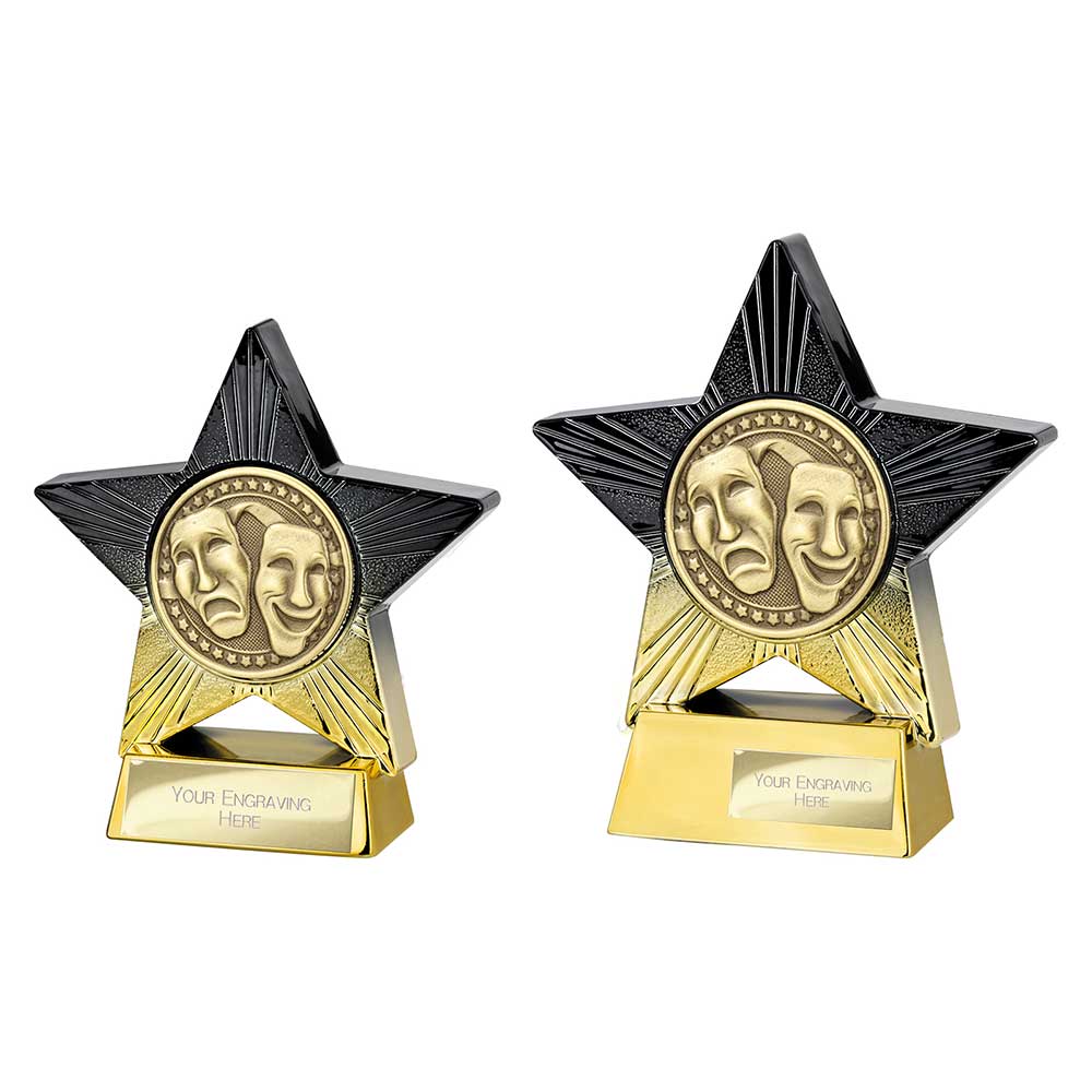 Superstar Drama Trophy Award Black And Gold