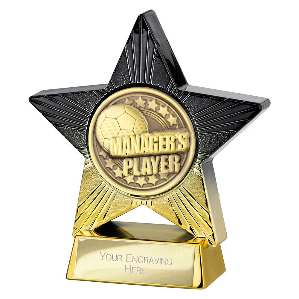 Superstar Managers Player Football Trophy Black Gold Award