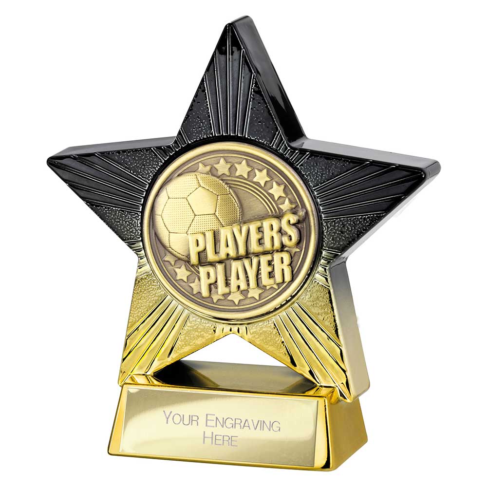 Superstar Players Player Football Trophy Black Gold Award