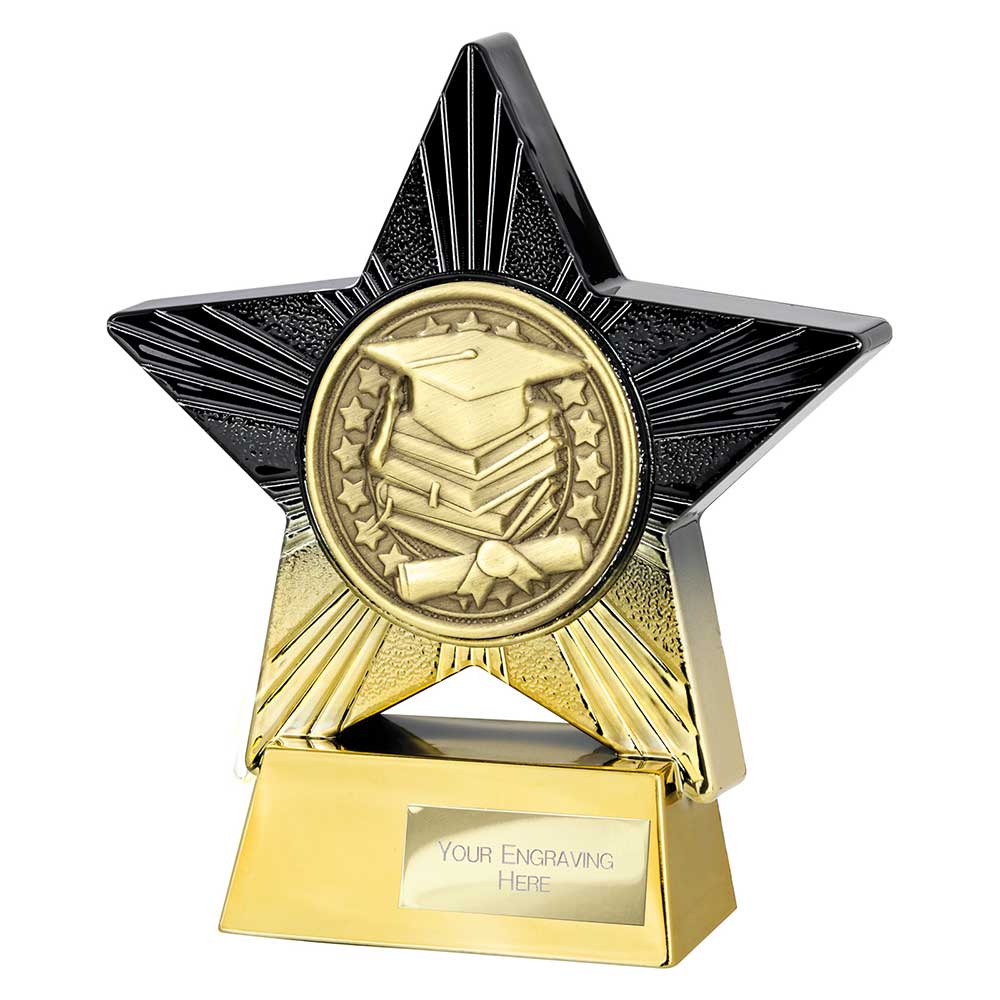 Superstar Graduation Trophy Award Black And Gold