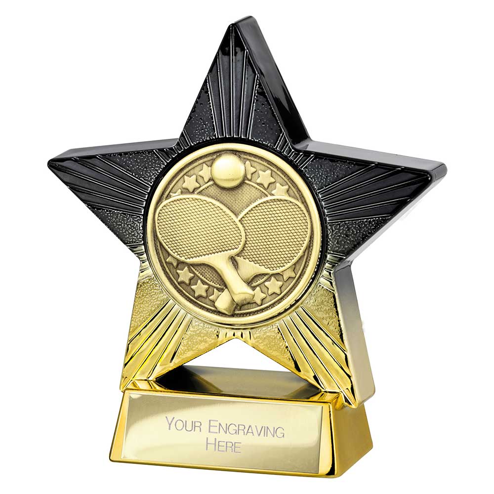 Superstar Table Tennis Trophy Award Black And Gold