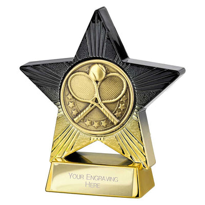 Superstar Tennis Trophy Award Black And Gold